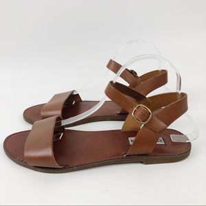 Steve Madden Donddi Brown Leather Sandal Strap 10